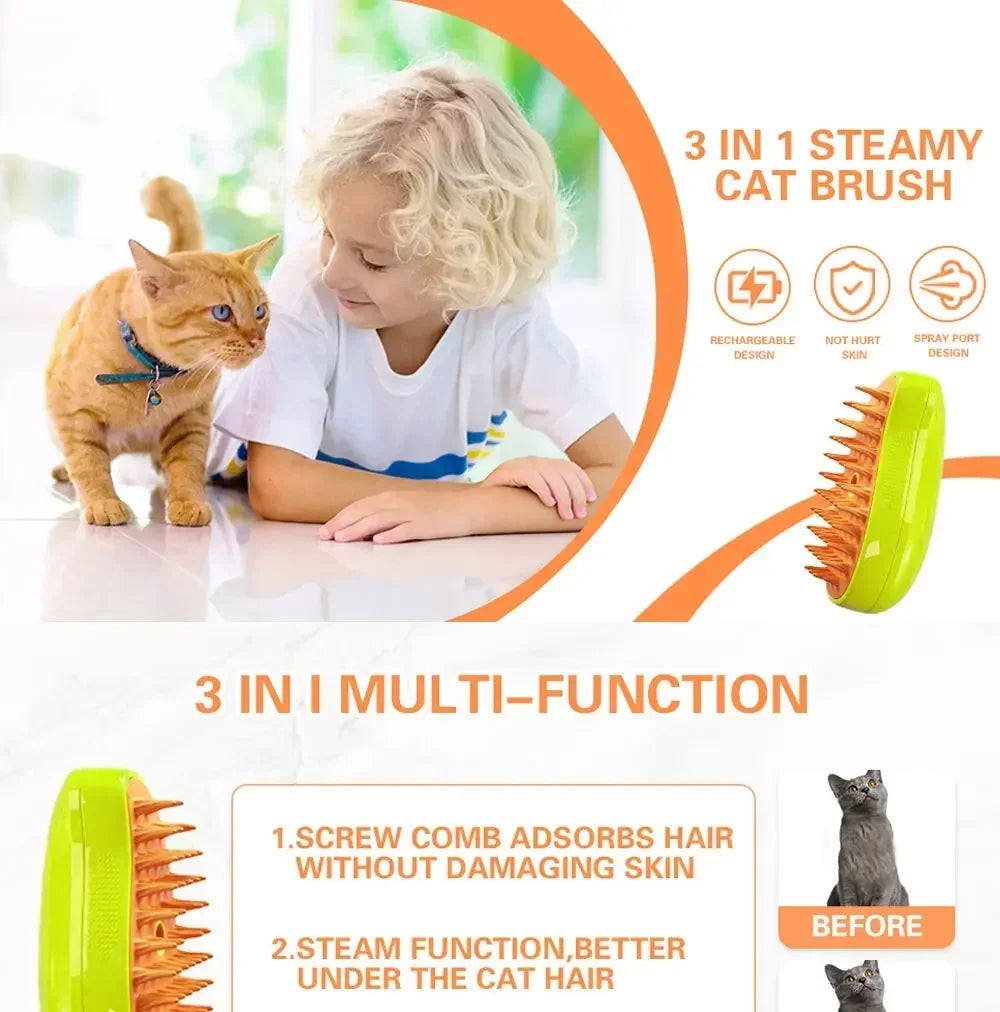 Refillable Spray Grooming Brush for Pets