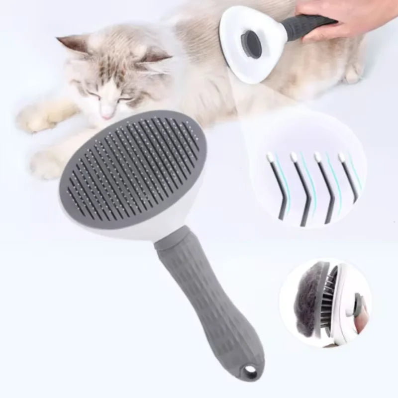 Self-Cleaning Pet Slicker Brush for Cats & Dogs