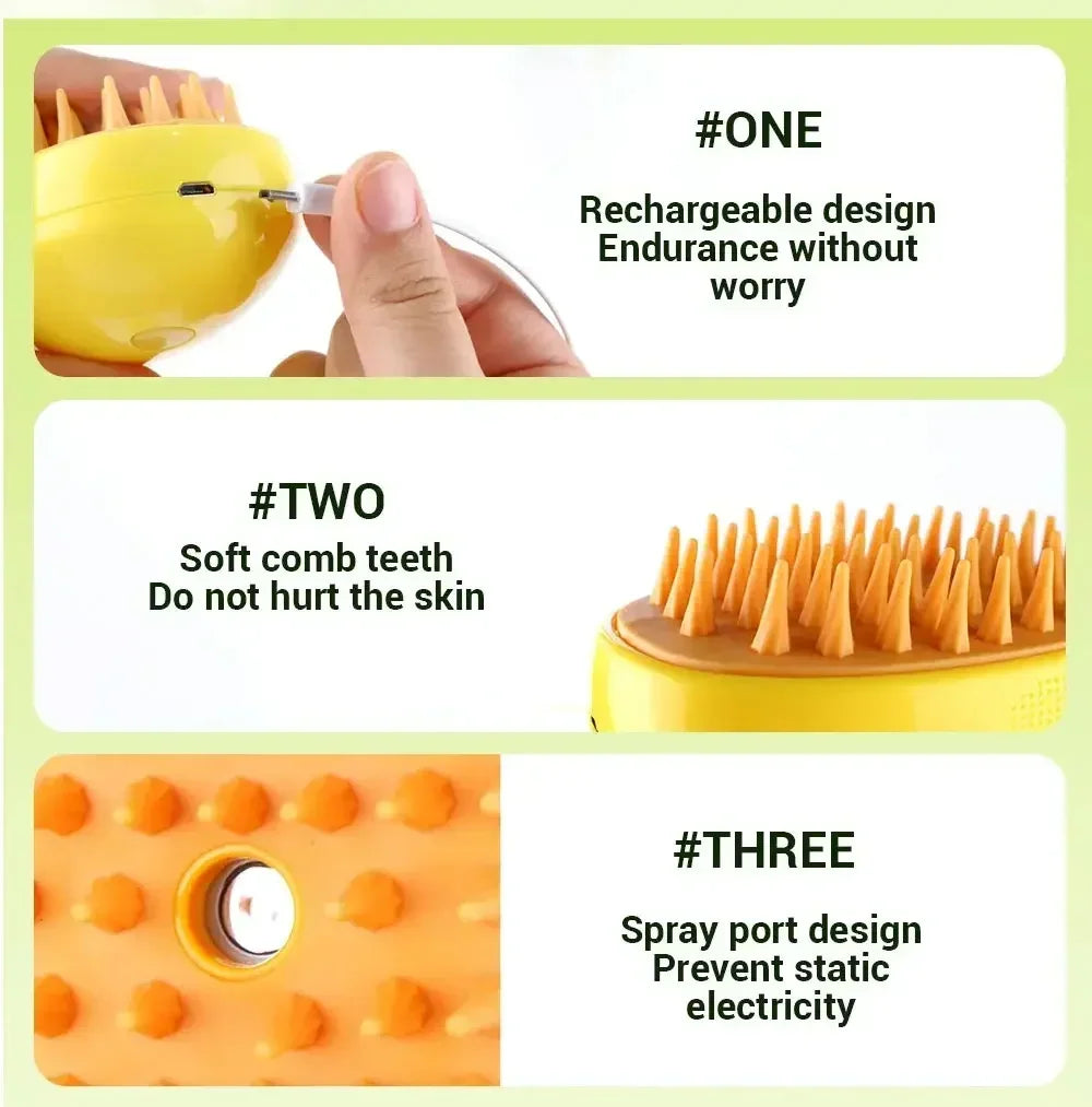 Refillable Spray Grooming Brush for Pets
