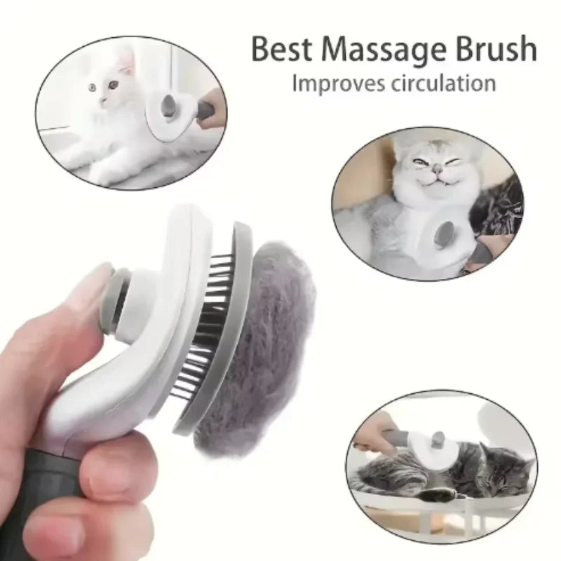 Self-Cleaning Pet Slicker Brush for Cats & Dogs