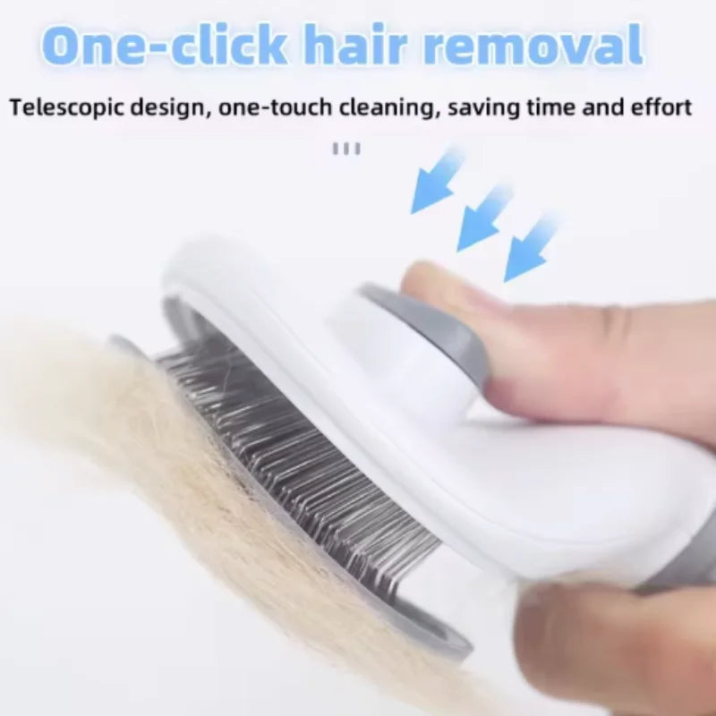 Self-Cleaning Pet Slicker Brush for Cats & Dogs