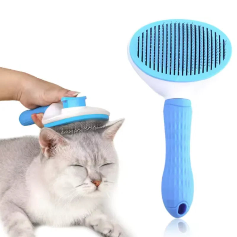 Self-Cleaning Pet Slicker Brush for Cats & Dogs