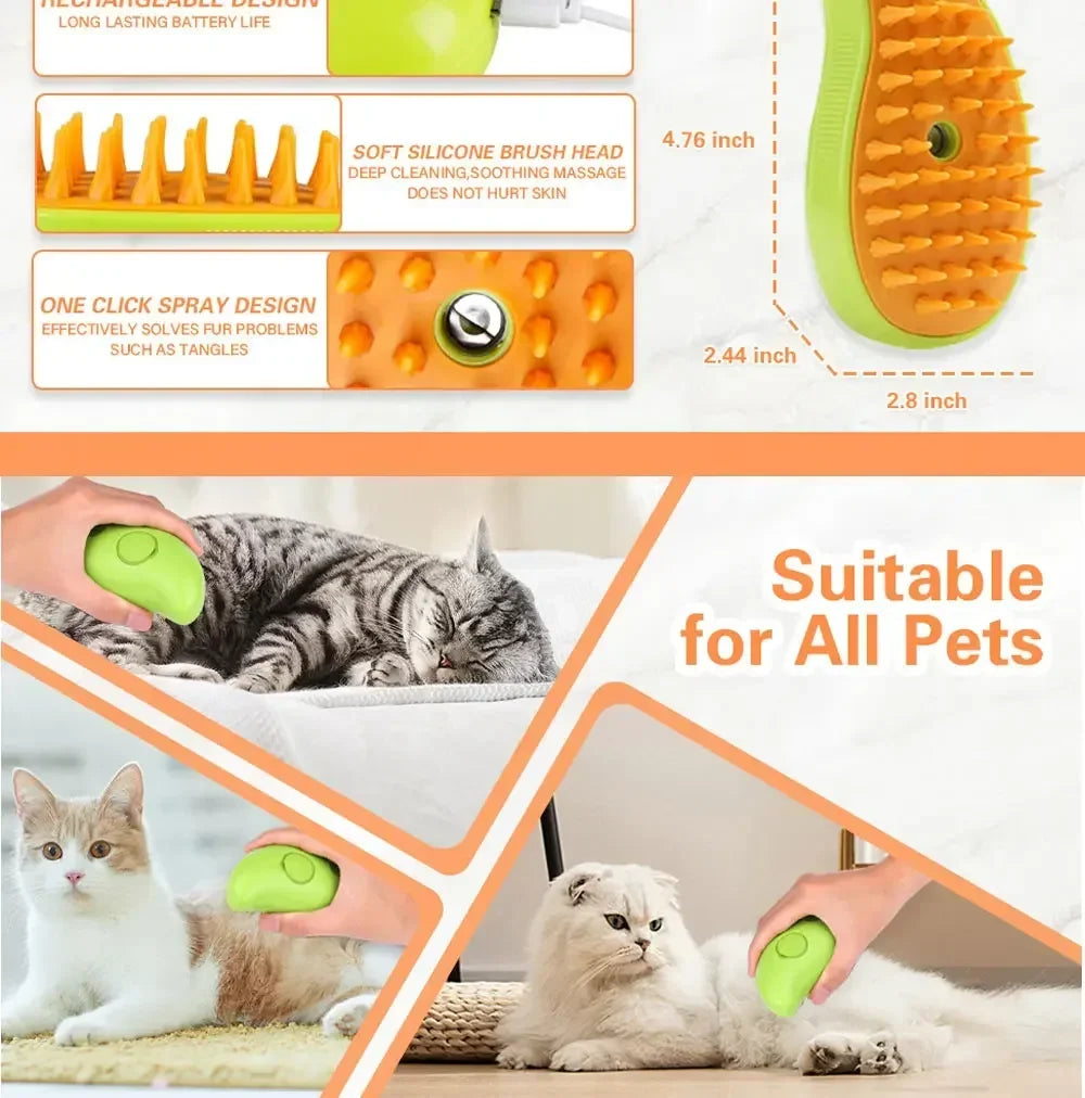 Refillable Spray Grooming Brush for Pets