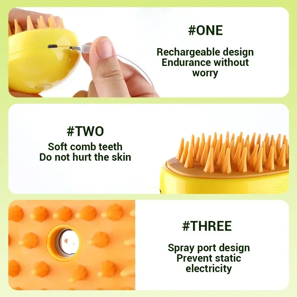 Refillable Spray Grooming Brush for Pets