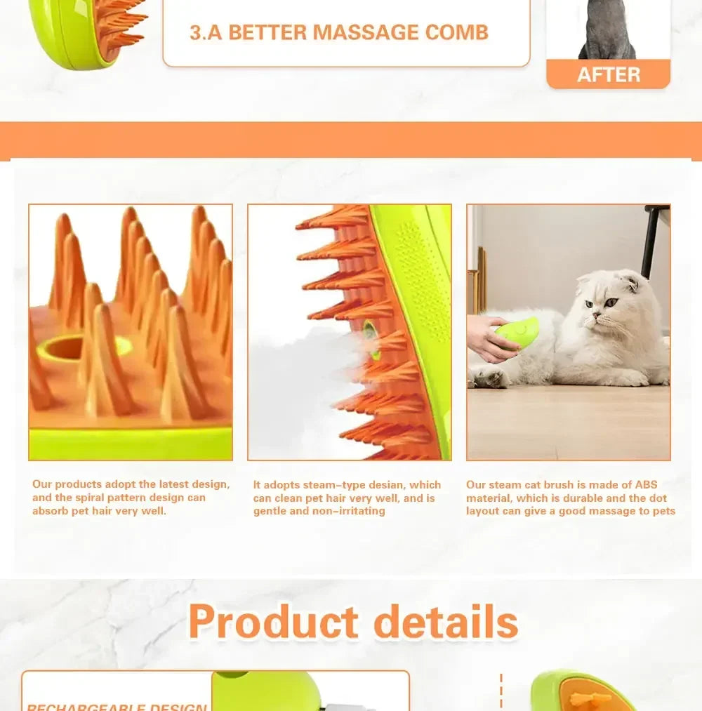Refillable Spray Grooming Brush for Pets